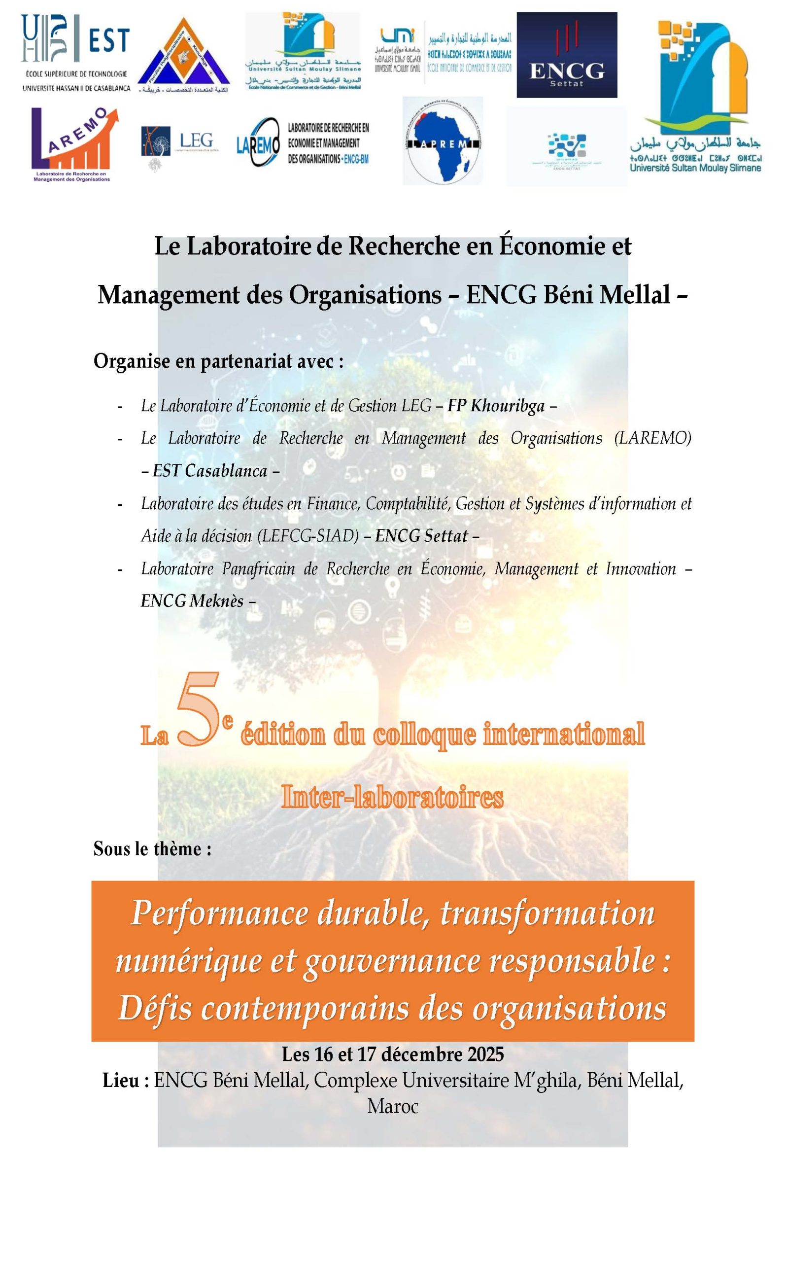 Read more about the article 5ᵉ Colloque International Inter-laboratoires